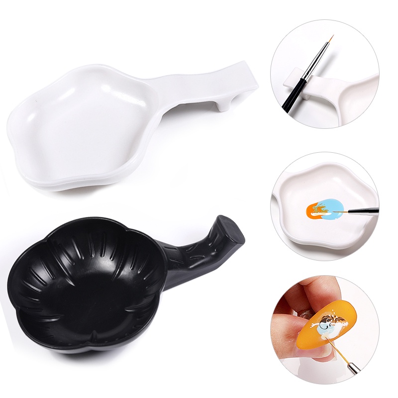 Khay nhựa UR SUGAR hình bông hoa màu trắng/ đen trưng bày móng tay nghệ thuật