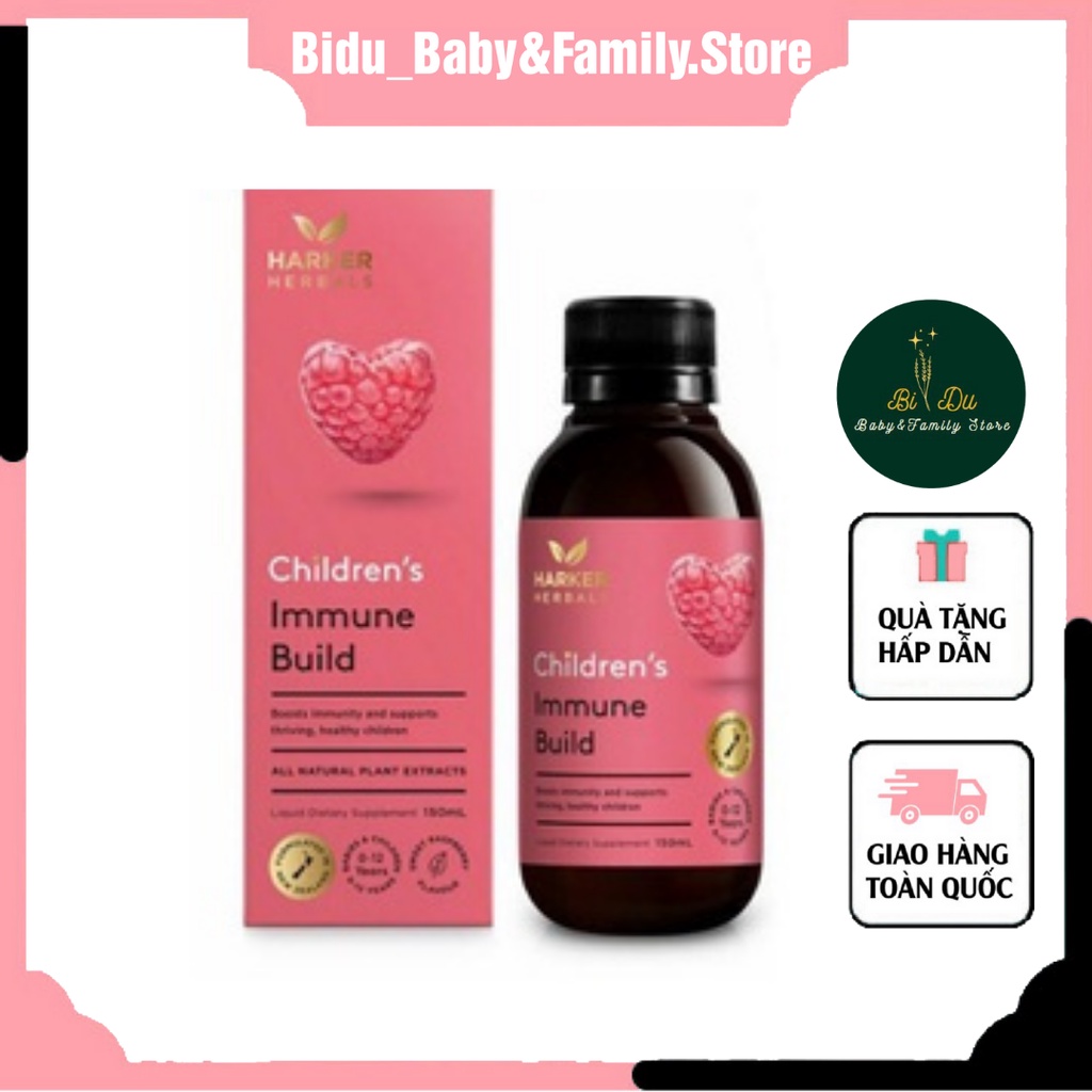 Siro Hỗ Trợ Tăng Đề Kháng Children's Immune Build Harker Chai 150ml Hương Vị Thơm Dịu Dễ Uống