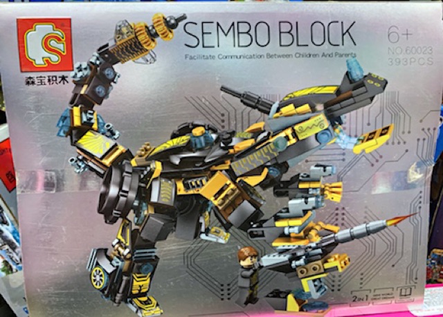 SEMBO BLOCK_ Lego heroes Lắp Ghép ROBOT+RỒNG CHIẾN ĐẤU 2in1 (507 mảnh)