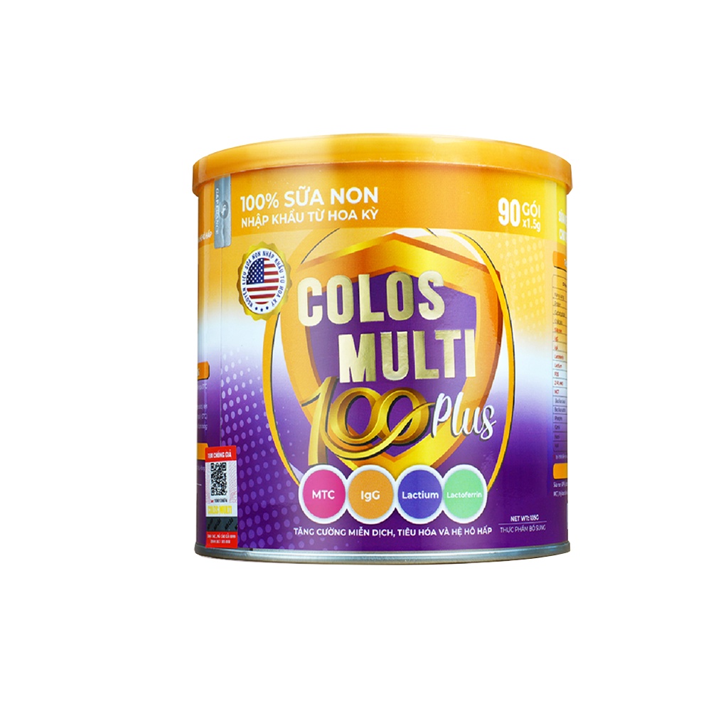 Bột sữa non ăn dặm Colosmulti 100 Plus lon 90 gói x 1,5g tăng cường sức đề kháng, phát triển thể chất cho trẻ