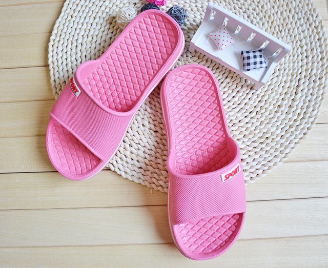 Dép Nữ Quai Ngang Màu Trơn PVC Siêu Nhẹ Có Rãnh Chống Trượt Size 36-40 - Hàng Việt Nam