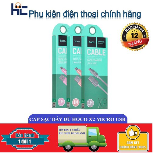 Cáp Sạc Dây Dù Android Hoco X2 / X2 Max Micro USB Chính Hãng