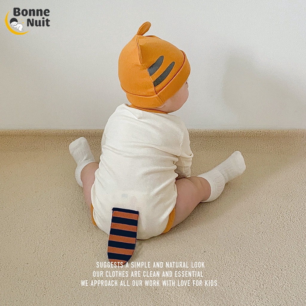 Set bodysuit hình hổ kèm nón, có đuôi siêu yêu cho bé yêu