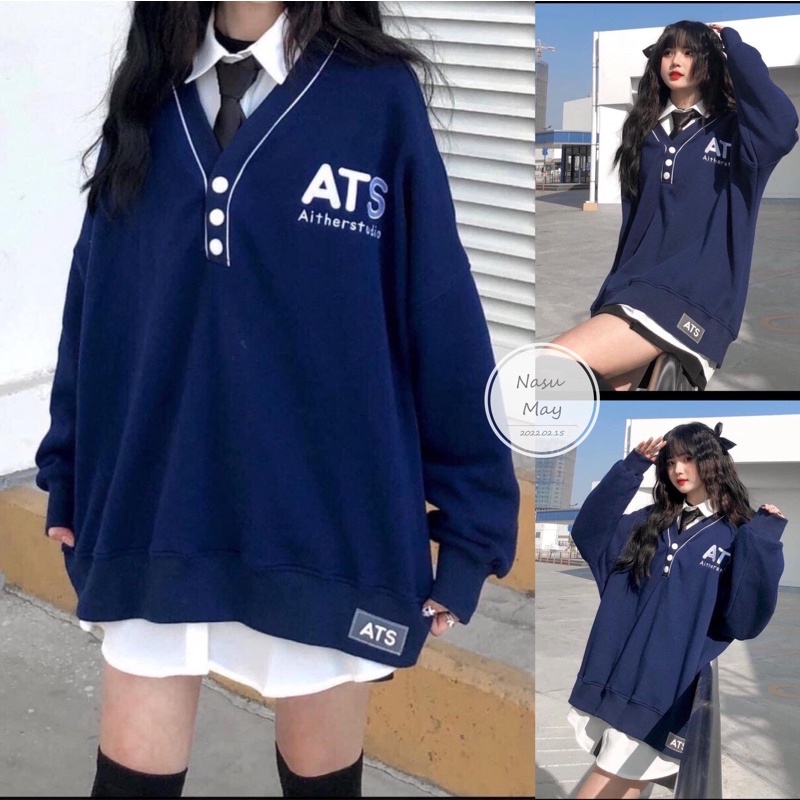 Áo Nỉ Sweeter Nữ Form Rộng ATS Tay Dài Bồng Dày Dặn Loại 1