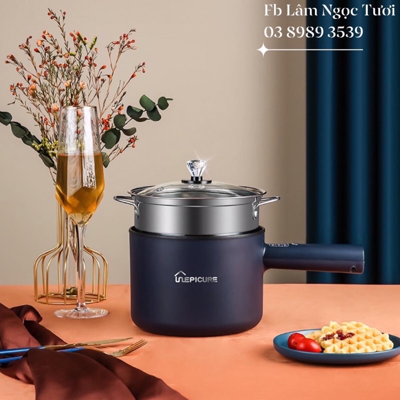 Nồi Lẩu Điện Mini Đa Chức Năng 1.8Lít Nấu Cơm, Hấp, Văn Phòng, Ký Túc Xá, Chảo Chiên Chống Dính