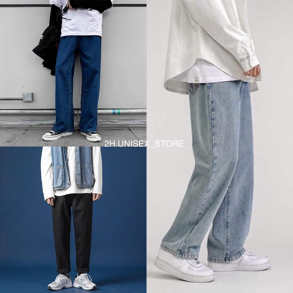 QUẦN BAGGY JEAN ỐNG RỘNG UNISEX 3 MÀU THỜI TRANG
