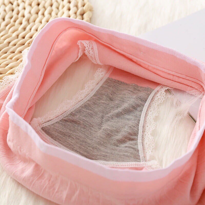 Quần lót nữ thiên nga 100% cotton kháng khuẩn siêu thấm hút định hình mông họa tiết ren co giãn 4 chiều Hộp 5 cái Angola