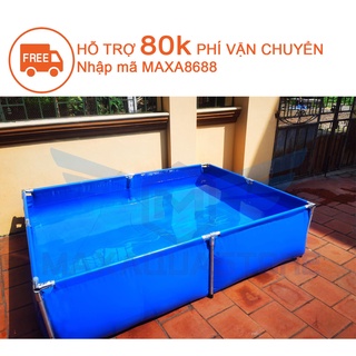 Bể bơi lắp ghép, hồ bơi cho bé, bể bơi khung kim loại KT 2x1.5x0.5M