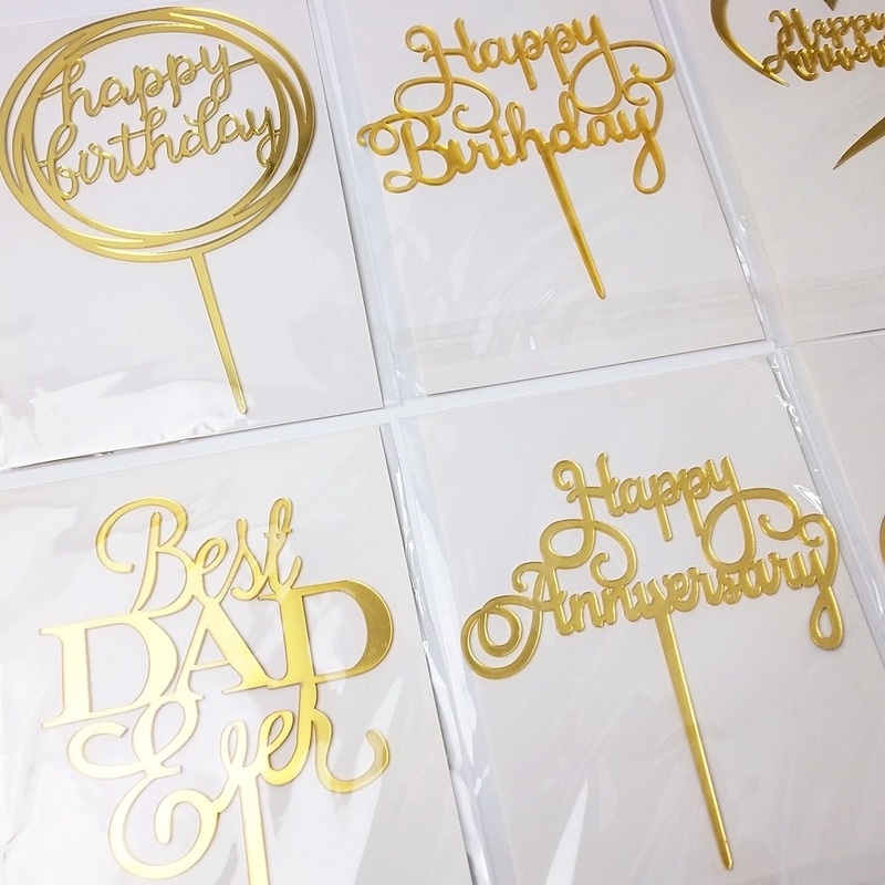 Topper Trang Trí Bánh Kem Chữ Happy Birthday