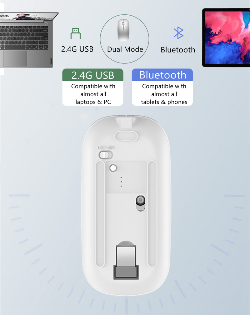 chuột không dây Kết Nối Bluetooth 2.4g