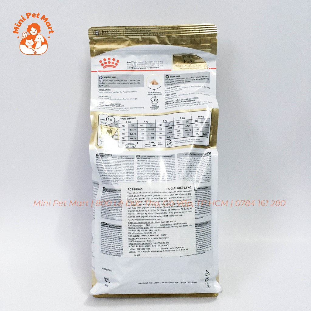 [1,5kg] Thức ăn hạt cho chó Pug ROYAL CANIN