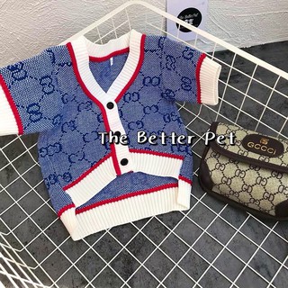 ÁO LEN CARDIGAN GUCCI XANH CHO CHÓ MÈO (quần áo thú cưng cao cấp) ẢNH THẬT SHOP CHỤP