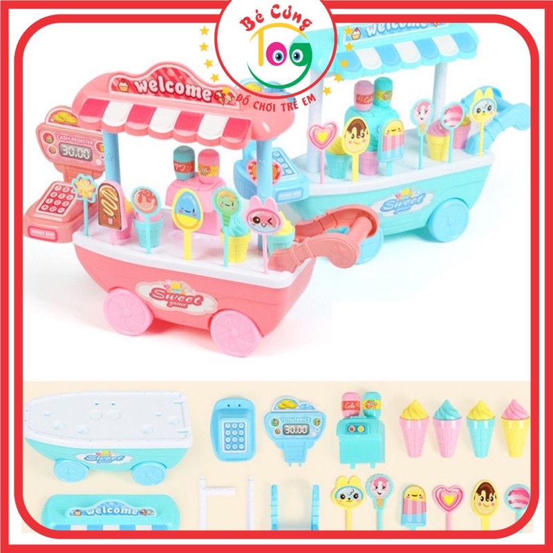 Đồ Chơi Xe Đẩy Bán Kem Di Động Vui Nhộn Dành Cho Bé