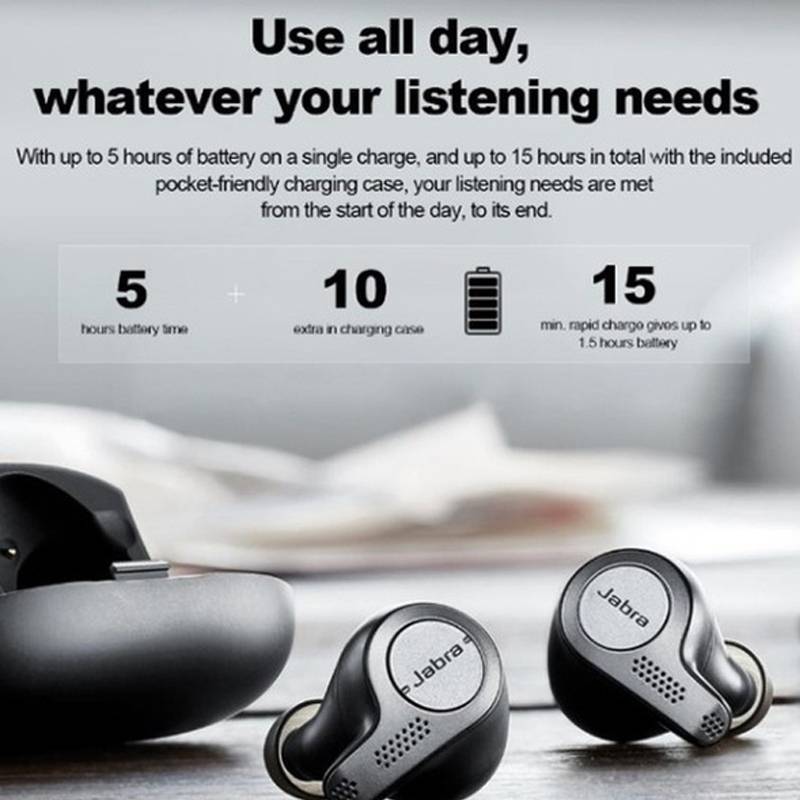 Tai Nghe Bluetooth Thể Thao Không Dây Chống Ồn Jabra Elite 75t True 1: 1