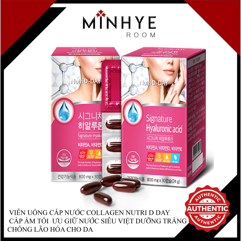 Viên Uống Cấp Nước, Viên Uống Collagen Nutri D Day Cấp Ẩm Tối Ưu Giữ Nước Gấp 1000 Lần Dưỡng Trắng Chống Lão Hóa Cho Da