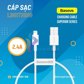 Cáp sạc nhanh giá rẻ - baseus charging cable superior series usb to lightning 2.4a dài 25cm 1m 1.5m 2m
