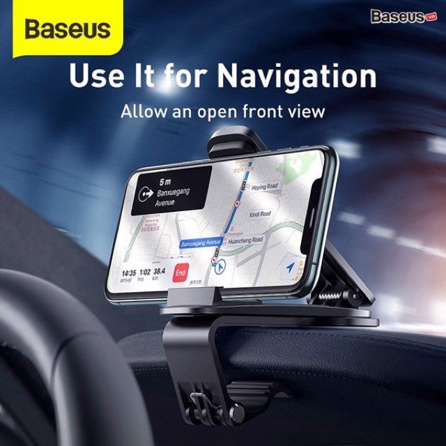 Giá đỡ điện thoại - Kẹp điện thoại dạng ngoàm kẹp ngang trên ôtô xe hơi Baseus Big Mouth Pro Car Mount
