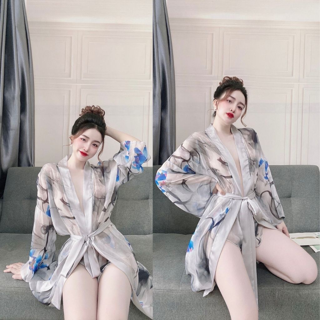 Váy ngủ áo choàng ❣️FREE SHIP❣️ Đầm ngủ sexy lụa Chiffon Chất Siêu Mát Dáng Siêu Xinh <70kg | BigBuy360 - bigbuy360.vn