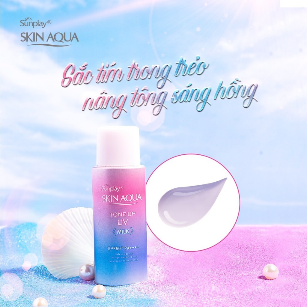 Sữa Chống Nắng Sunplay Skin Aqua Tone Up UV Milk - Lavender SPF50+ PA++++ 50g