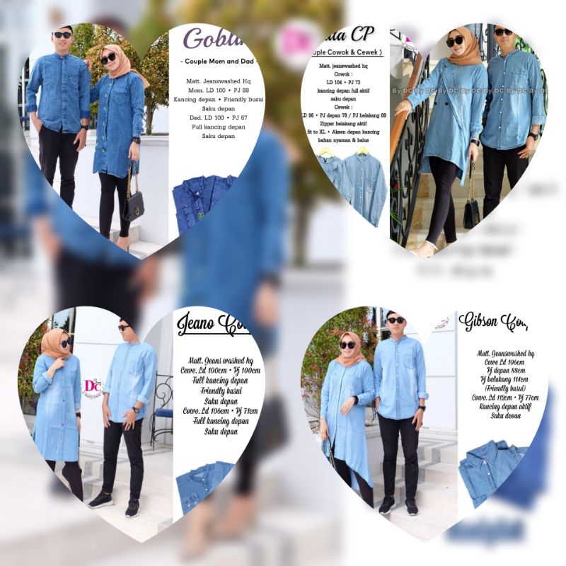 Bộ Áo Sơ Mi Và Quần JEANS Trơn Cho Cặp Đôi