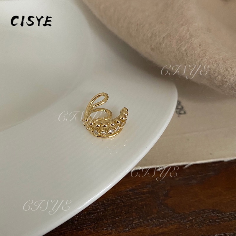 Khuyên kẹp vành tai đính ngọc trai đơn giản phong cách Hàn Quốc