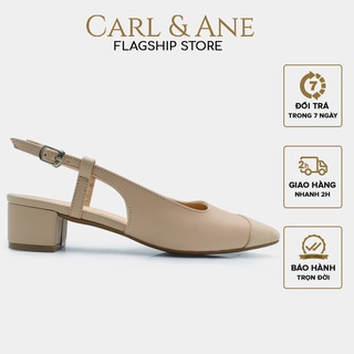 Giày cao gót Carl & Ane 2022 bít mũi kiểu dáng Hàn Quốc phối màu cao 4cm