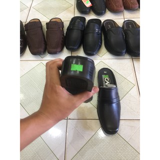 dép bít  đầu da bò may đế