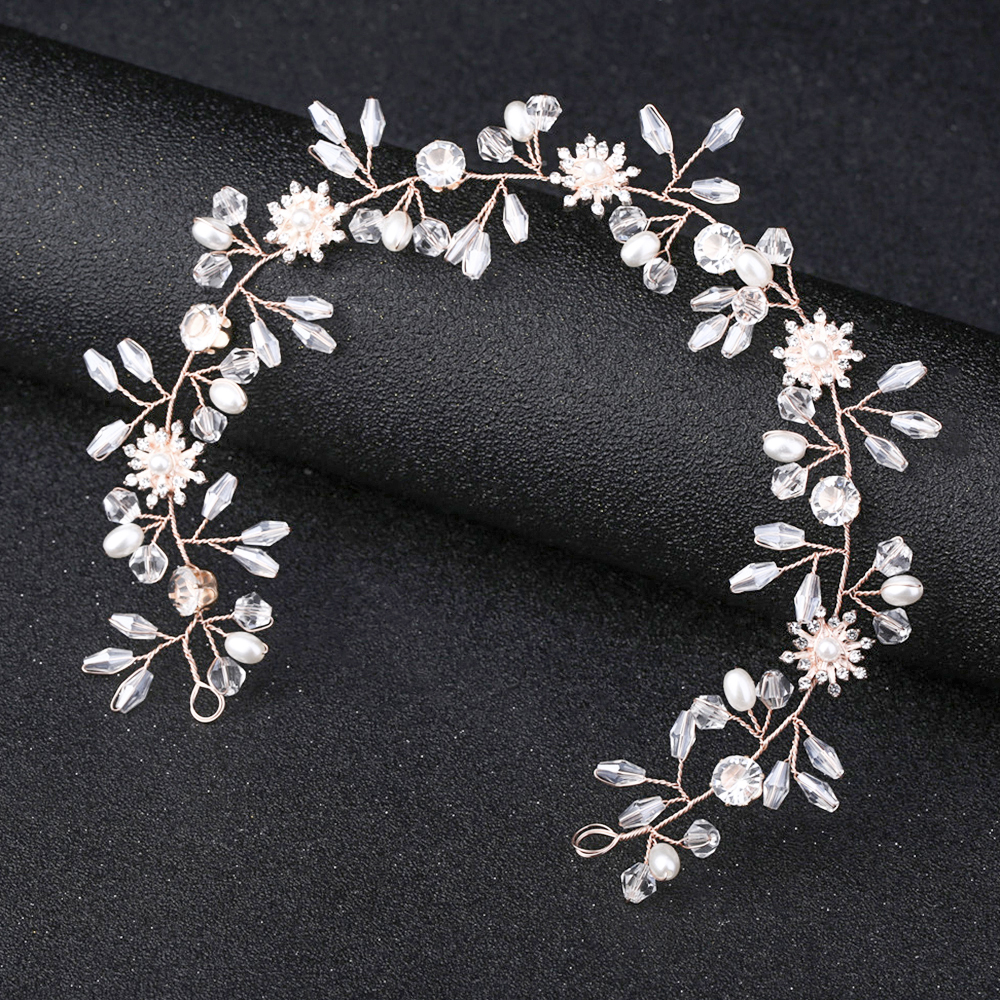 Cô Dâu Quận|Cài Tóc Đính Ngọc Trai Nhân Tạo Thời Trang|Băng Đô