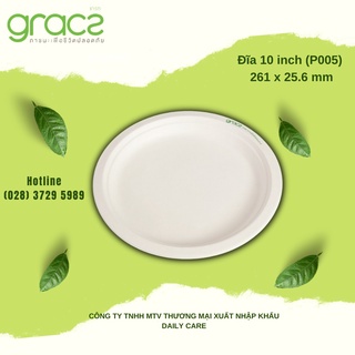 10 Đĩa tròn bã mía Thái Lan 10 inch - thương hiệu Gracz
