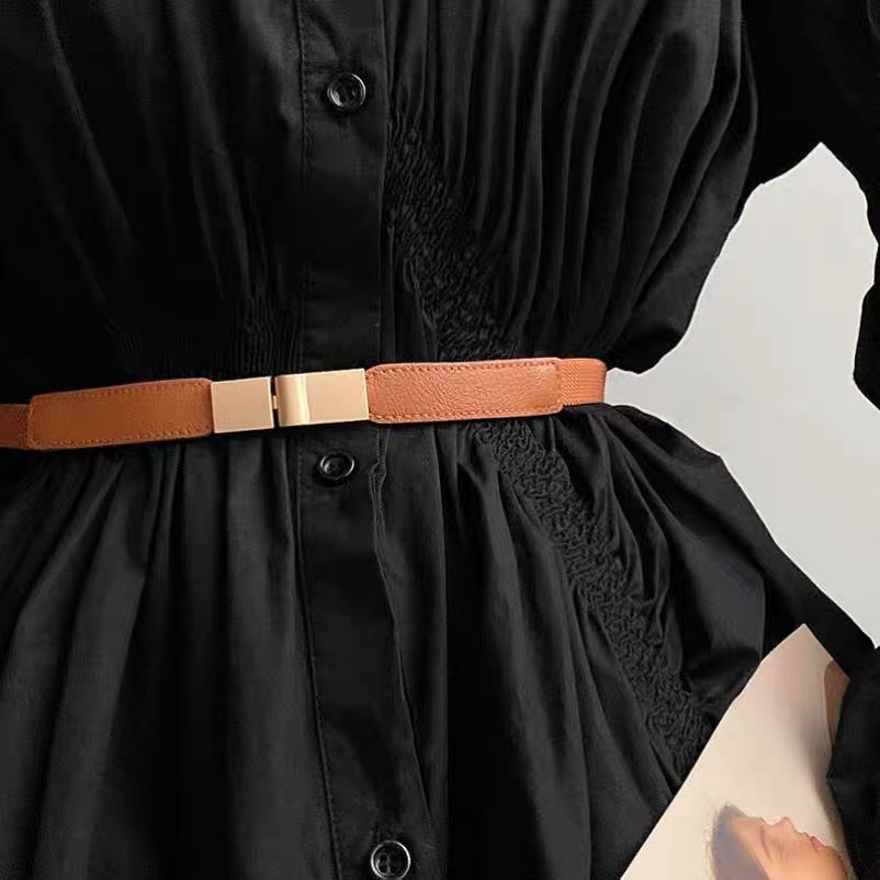 Thăt lưng váy bản nhỏ Lulu shop Đv019 1.5cm Belt váy nhỏ thun co giãn cài phía trước đai váy áo chun nhỏ