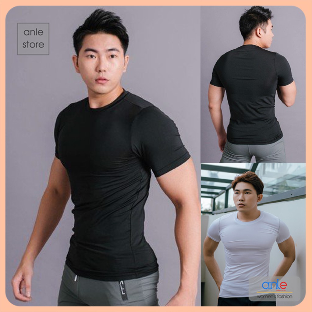 Áo Thun tập GYM, chơi thể thao, ATHLIO For Men Body Cổ Tròn, Áo Thun Lạnh Chỉ Nổi Co Dãn 4 Chiều, 3 màu.