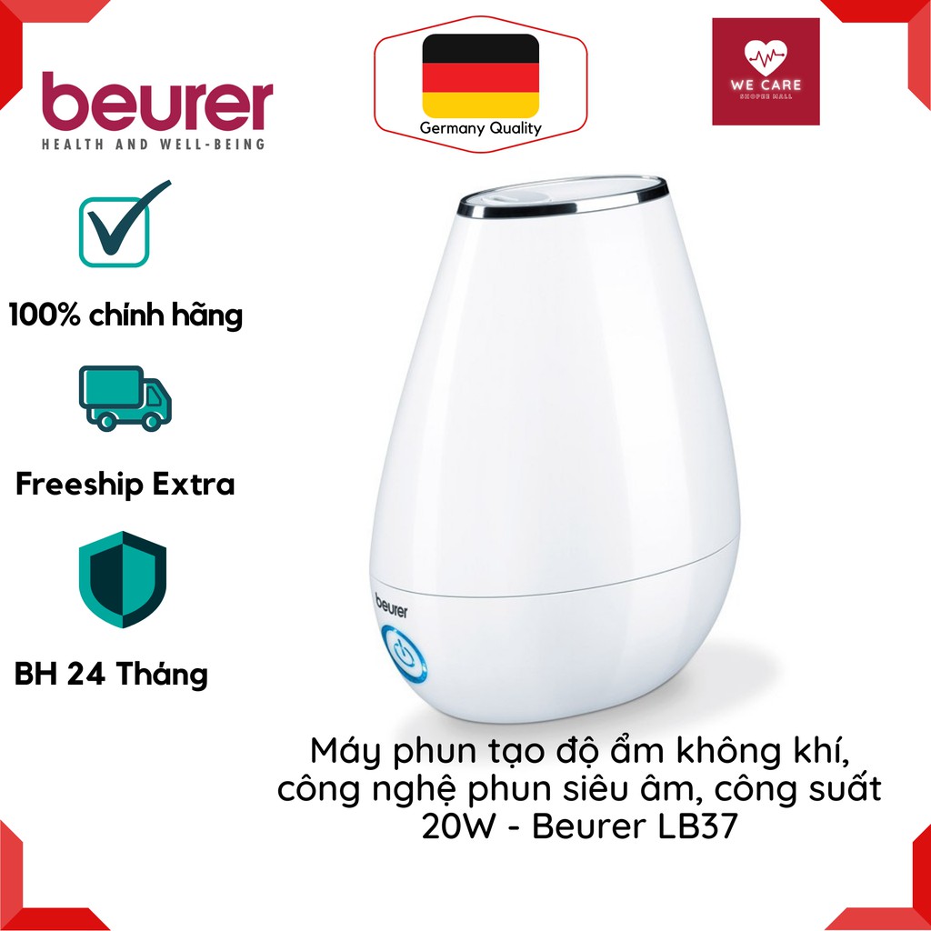 ⚡️CHÍNH HÃNG⚡️ MÁY TẠO ĐỘ ẨM KHÔNG KHÍ BEURER LB37 – Máy tạo độ ẩm công nghệ phun siêu âm, công suất 20W