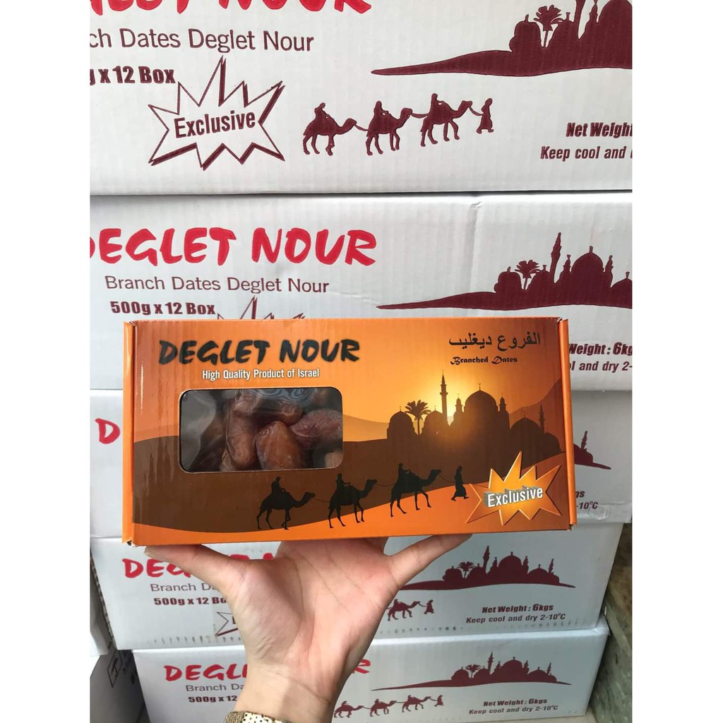 Chà Là Nguyên Cành Deglet Nour De Isreal - 500g/1hộp