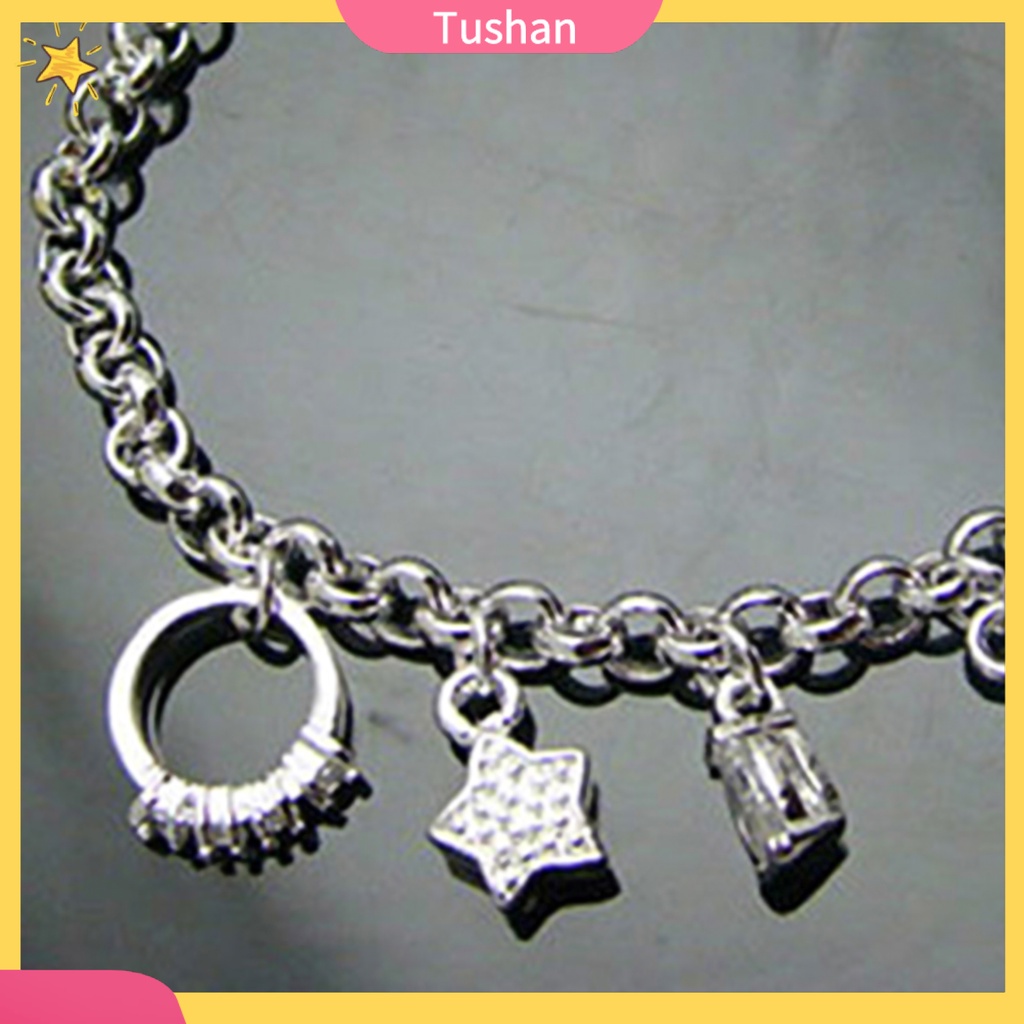 Vòng tay mạ bạc thiết kế dạng chuỗi xích thời trang tush