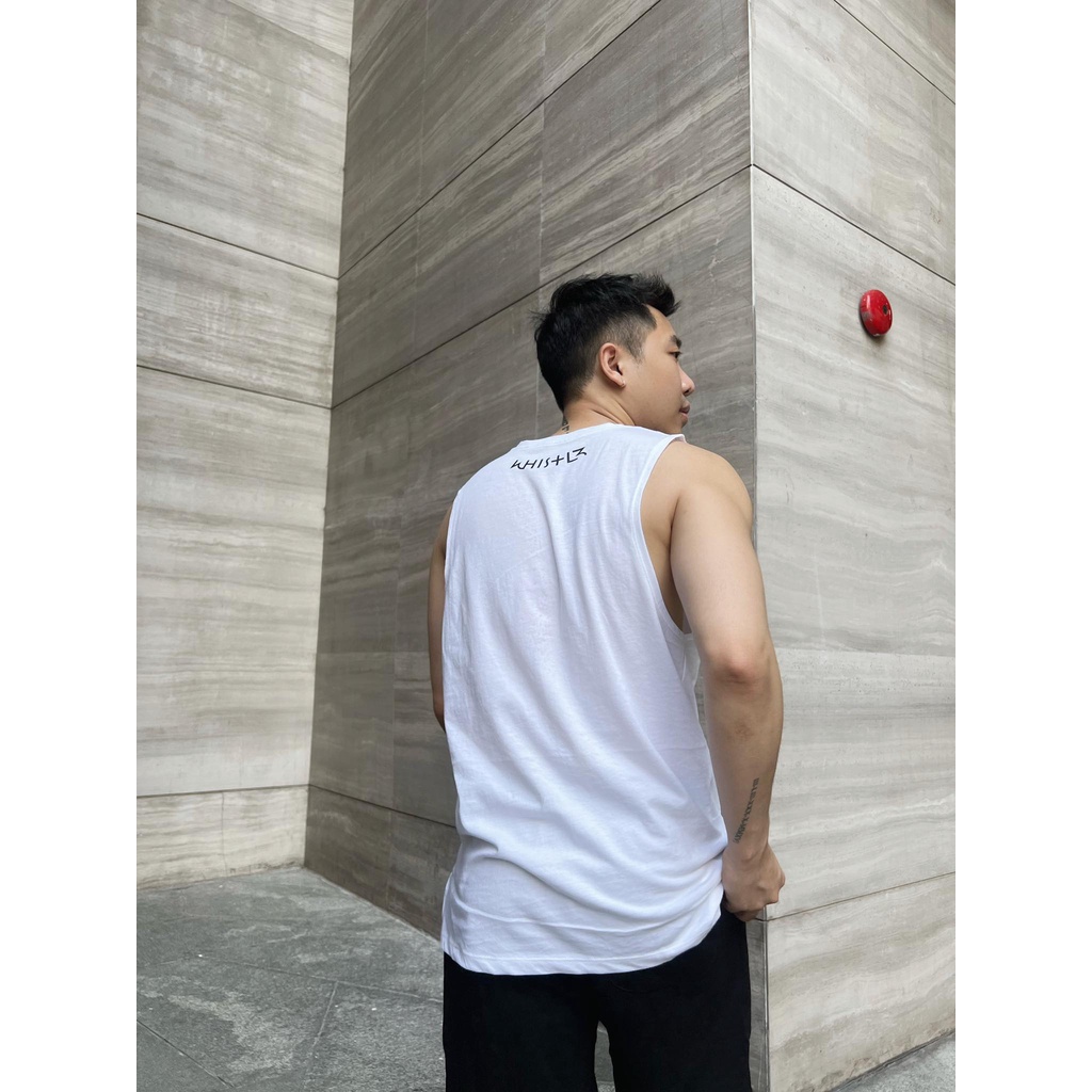 Áo Tanktop nam Drop arm chất liệu cotton màu trắng,đen