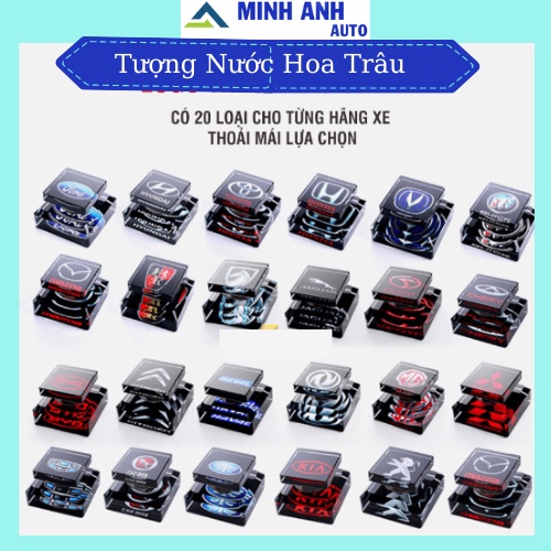 Nước hoa thủy tinh in logo các hãng xe ô tô, xe hơi để trên taplo - Tặng kèm đế dán taplo và lọ nước hoa ngẫu nhiên