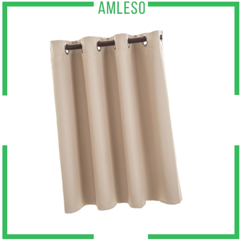 [AMLESO]Solid Colored Short Valance Curtains Kitchen Window Treatment Coffee S