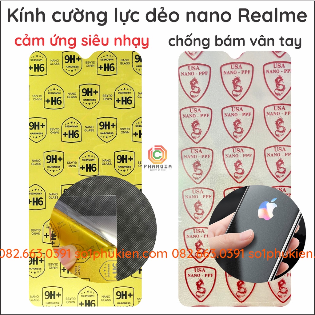 Dán cường lực dẻo nano OPPO Realme X2 5 3 2 Pro Q C1 C2 X XT 2020