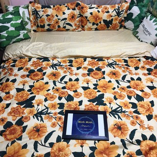 set chăn ga gối hoa trà