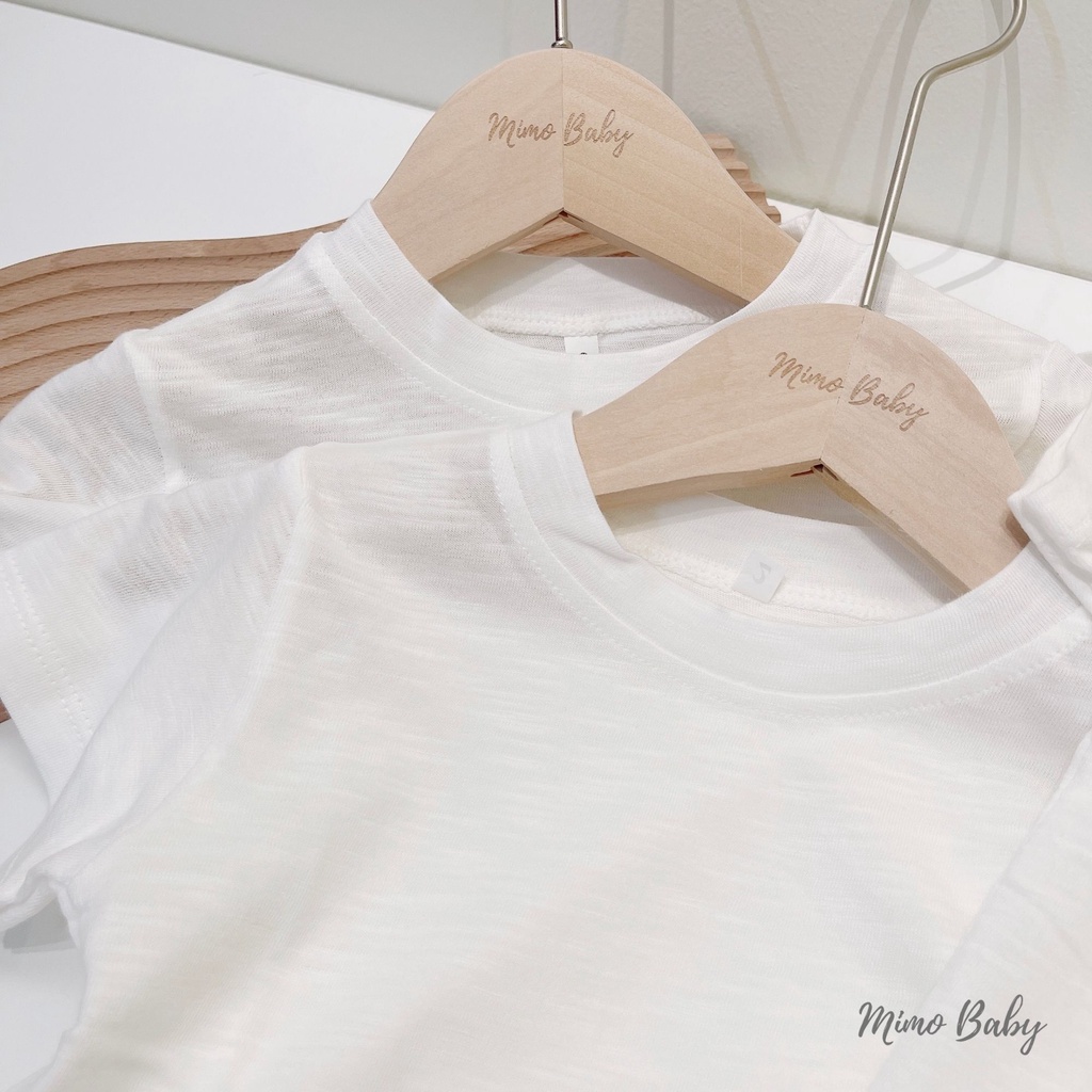Áo cotton cộc tay màu trắng trơn mùa hè cho bé QA28 Mimo Baby