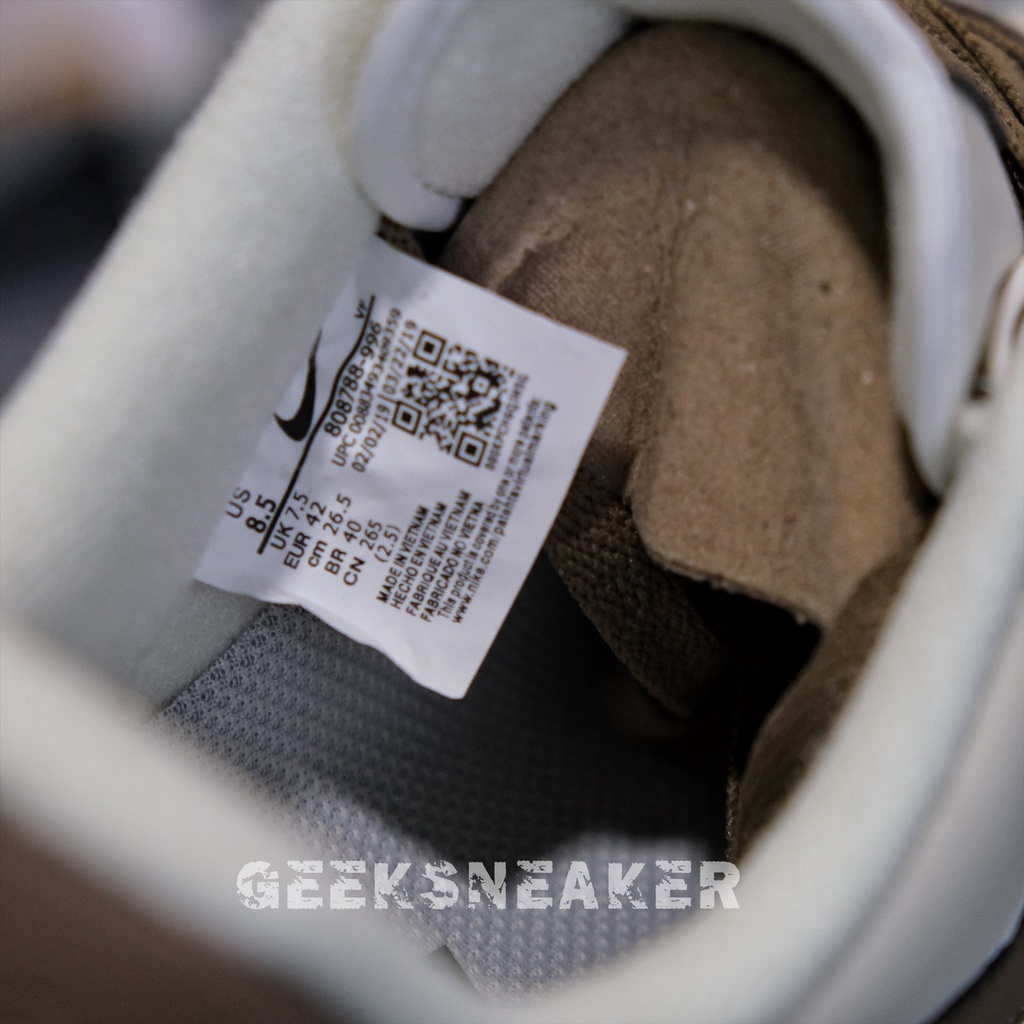 [GeekSneaker] Giày Air Force 1 Cổ thấp  Low Premium White Brown - Vệt Nâu Cafe