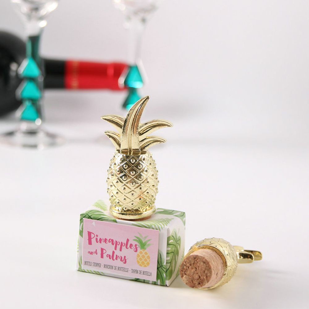 ELLSWORTH Sealer Bottle Stopper Gift|Plated Wine Plug Environmental Party Metallic 1Pc Ananas Drink Pineapple Shaped/Multicolor