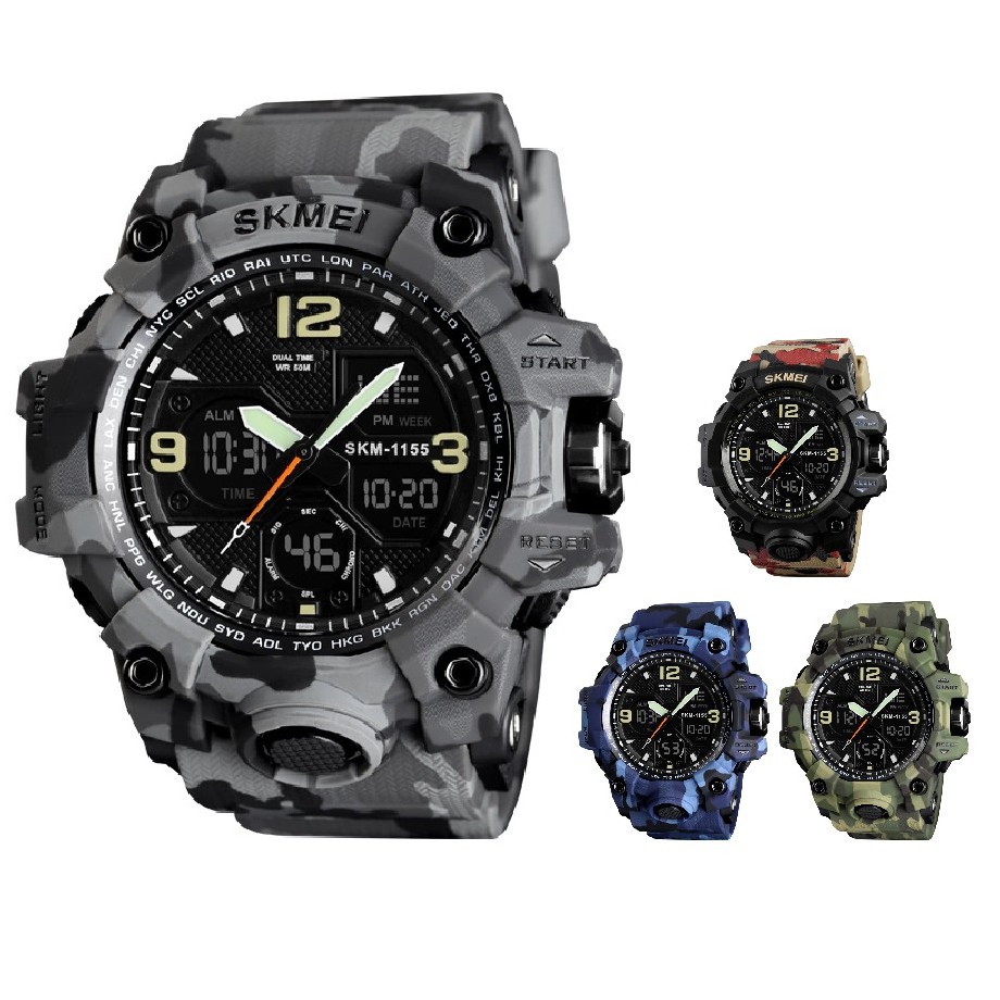 Đồng hồ thể thao nam Skmei quân đội rằn ri camouFlage S1155