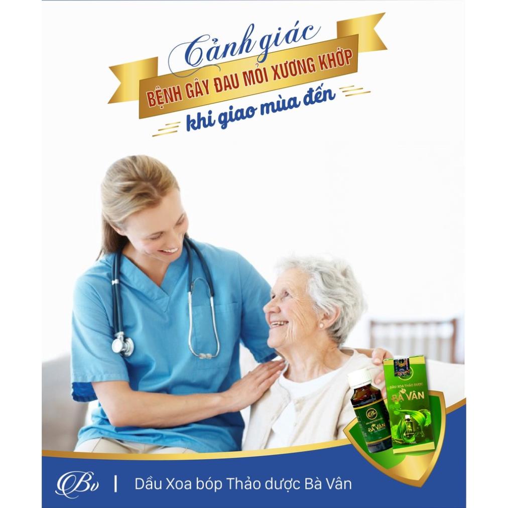 Dầu xoa bóp thảo dược Bà Vân, Xoa Bóp Dược Liệu Giảm đau nhức mỏi cơ Cảm Cúm 70ml