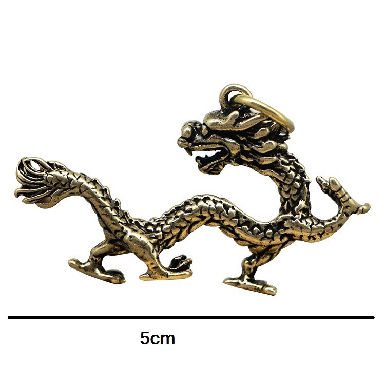 Tượng đồng mini tuổi Thìn bằng đồng thau chế tác thủ công dùng để trang trí bàn làm việc oto đem lại may mắn tài lộc