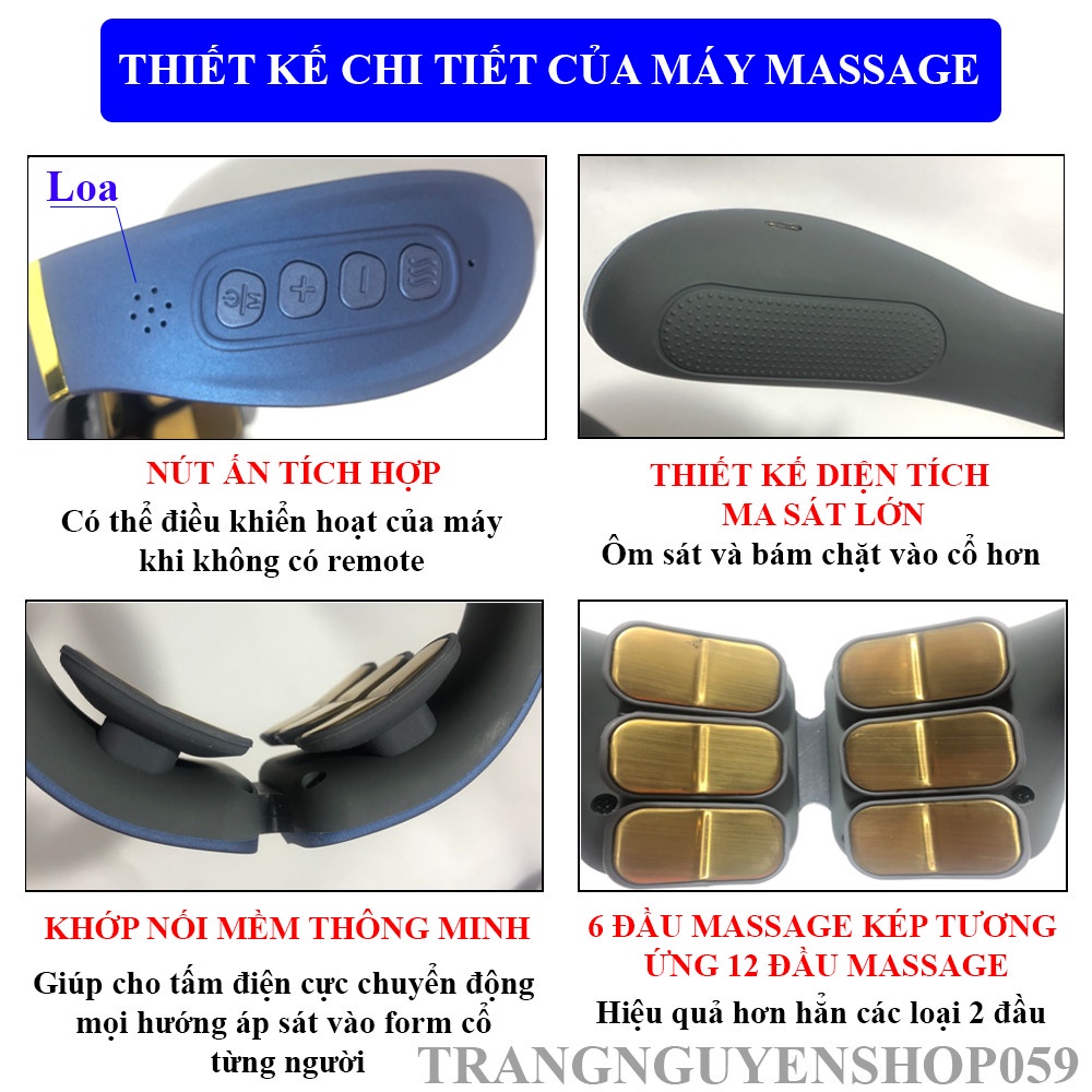 Máy massage cổ vai gáy cột sống, Matxa giảm đau thư giãn công nghệ Nhật Bản