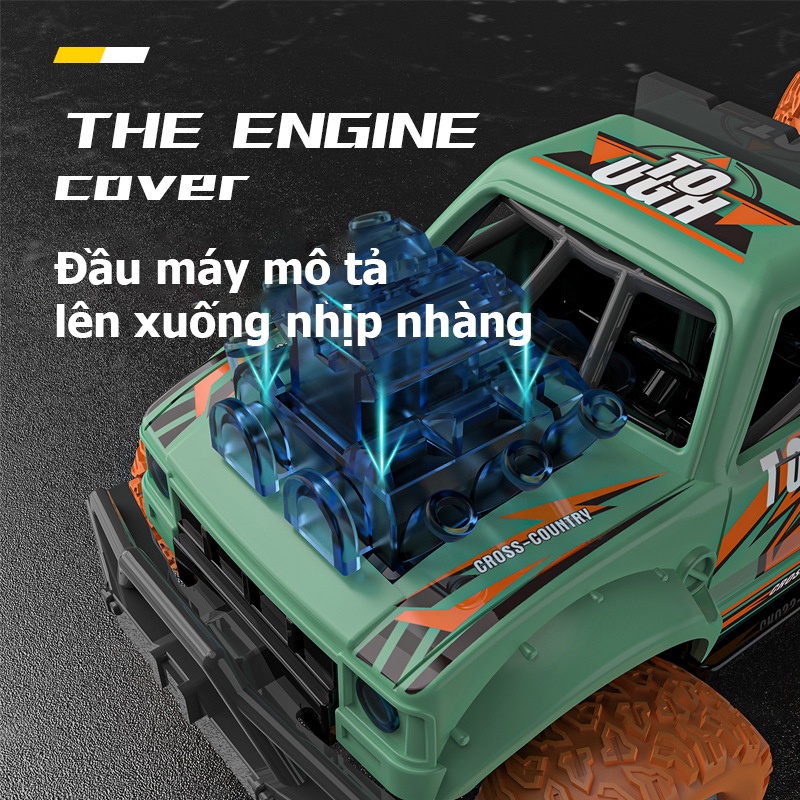 Đồ chơi cho bé mô hình xe ô tô địa hình có âm thanh ánh sáng chạy đà xoay 360 độ