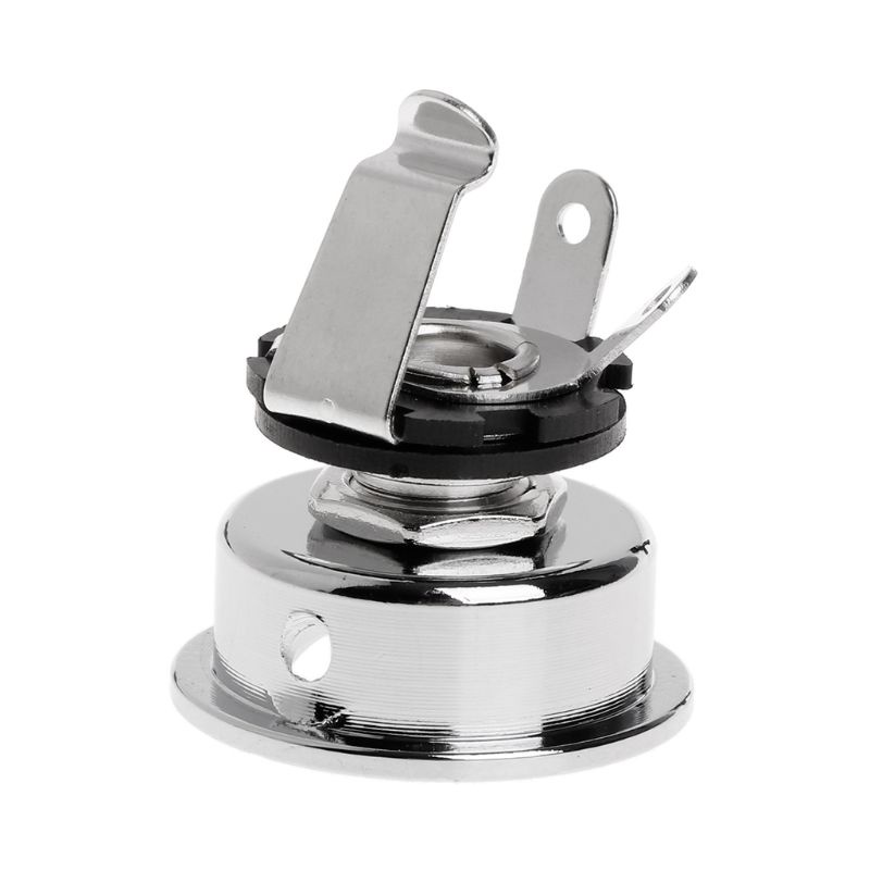 Đĩa Jack Cắm Điện Cực 6.35mm Màu Bạc Cho Đàn Guitar Điện