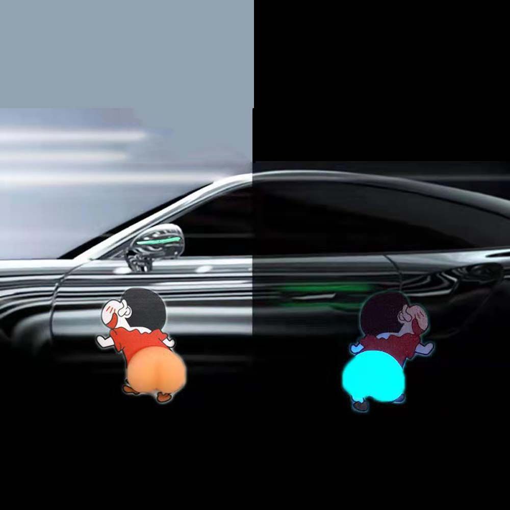 Miếng dán trang trí xe hơi họa tiết 3D phản quang dễ thương bằng silica gel chống va chạm