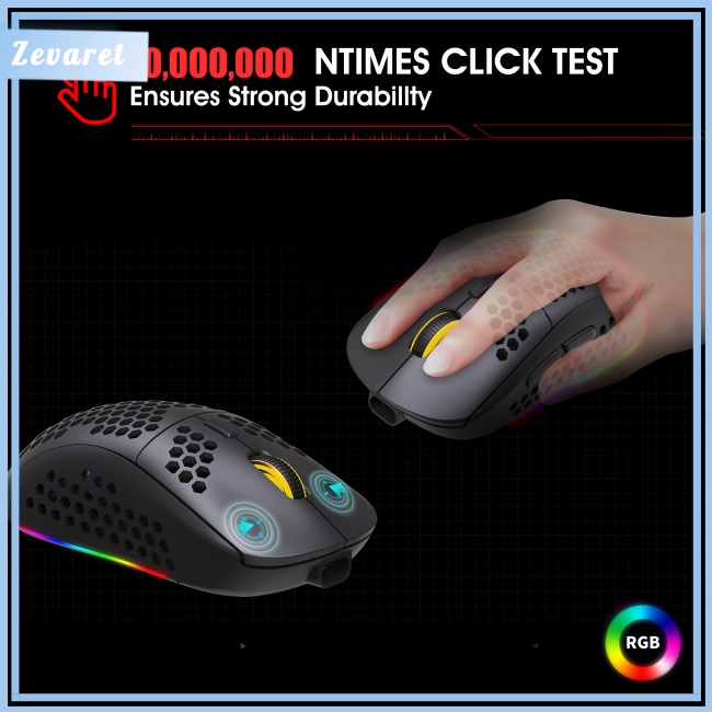 Chuột Gaming Zevaret 2.4g Không Dây, TíCh HợP SạC Type-c